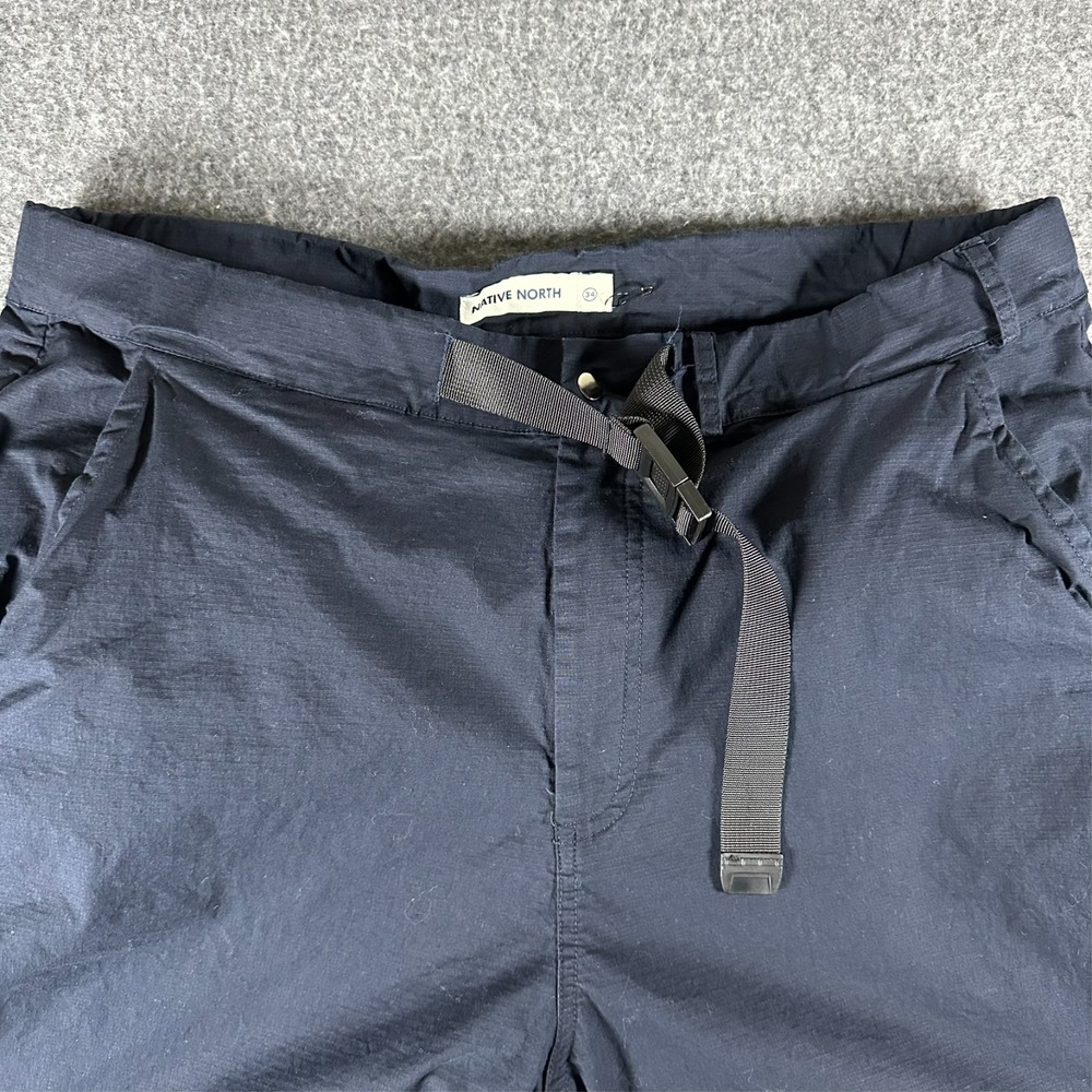 Native North Men's Toro Climbing Pants Size 34 Belted Navy Blue Ripstop - Picture 5 of 6